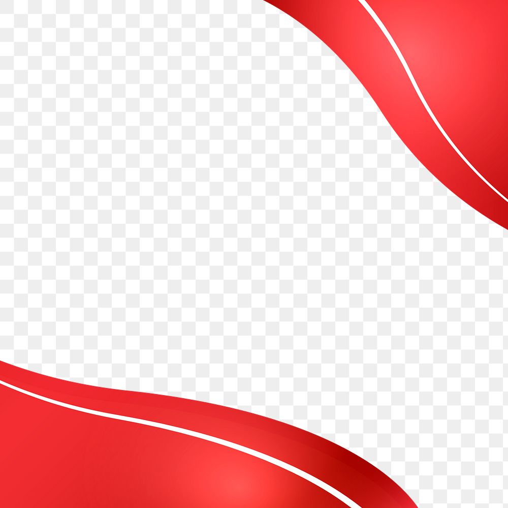 Red curved border design element