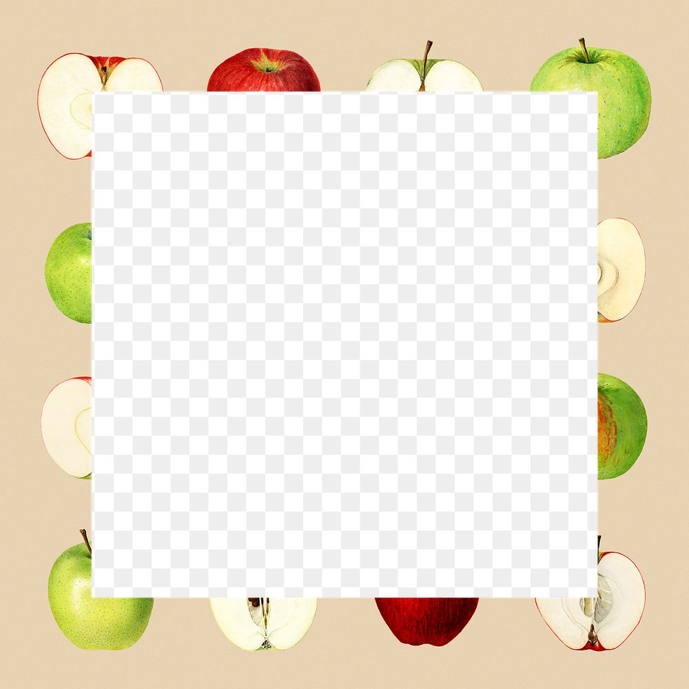 Hand drawn fresh apples frame with copy space