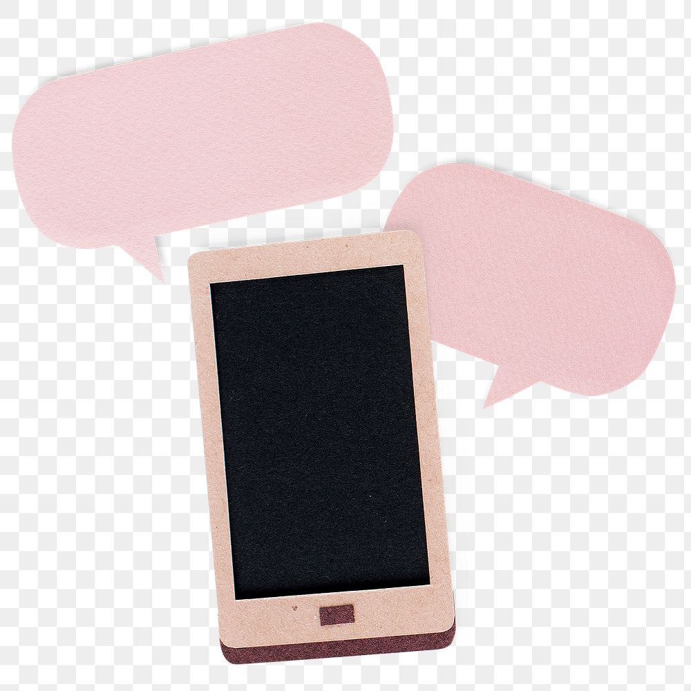 Smartphone with speech bubbles paper craft design element