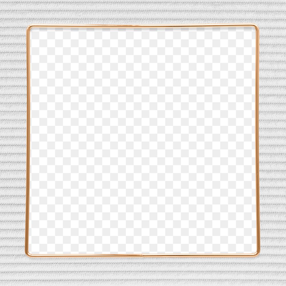 Square gold frame on a gray textured background  design element