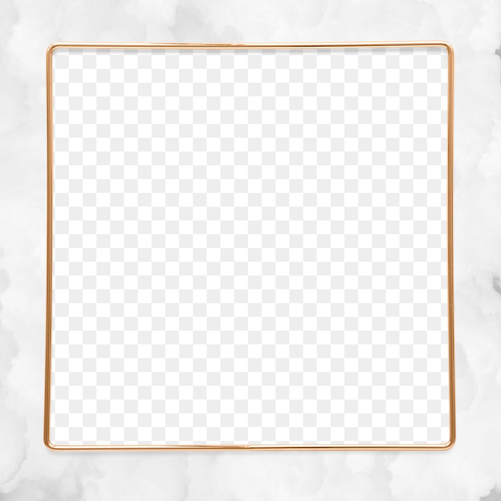 Square gold frame on a crumpled white paper textured background  design element
