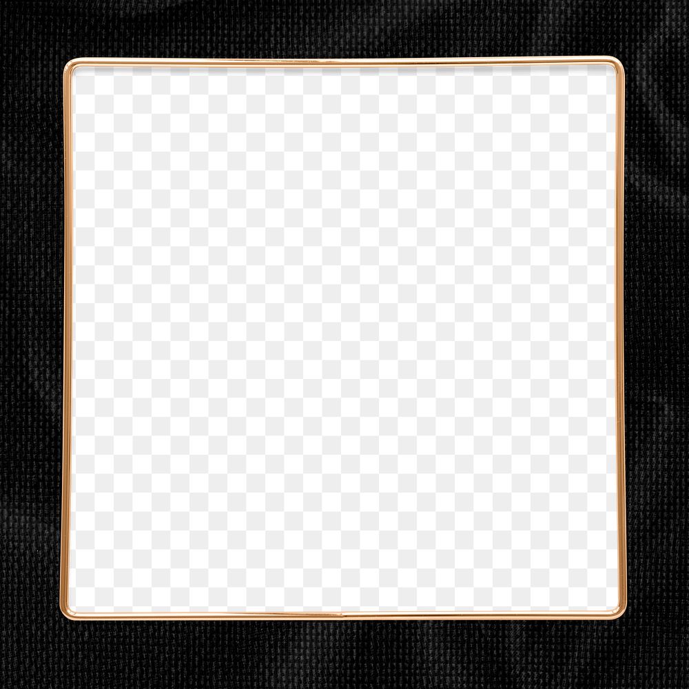 Square gold frame on a black textured background  design element