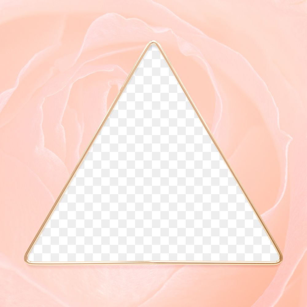 Triangle gold frame on an old rose pink background design element