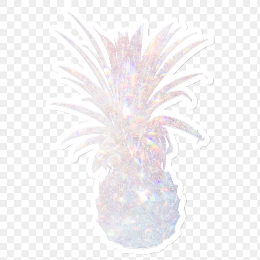Silver holographic pineapple sticker design element