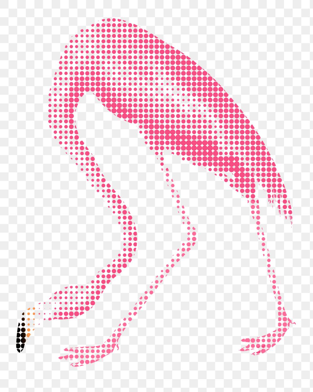 Pink flamingo halftone style design element