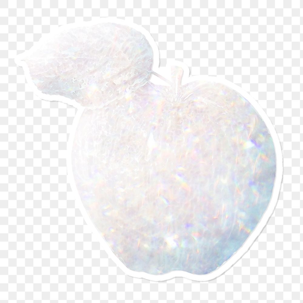 Chrome metallic apple illustration design element 