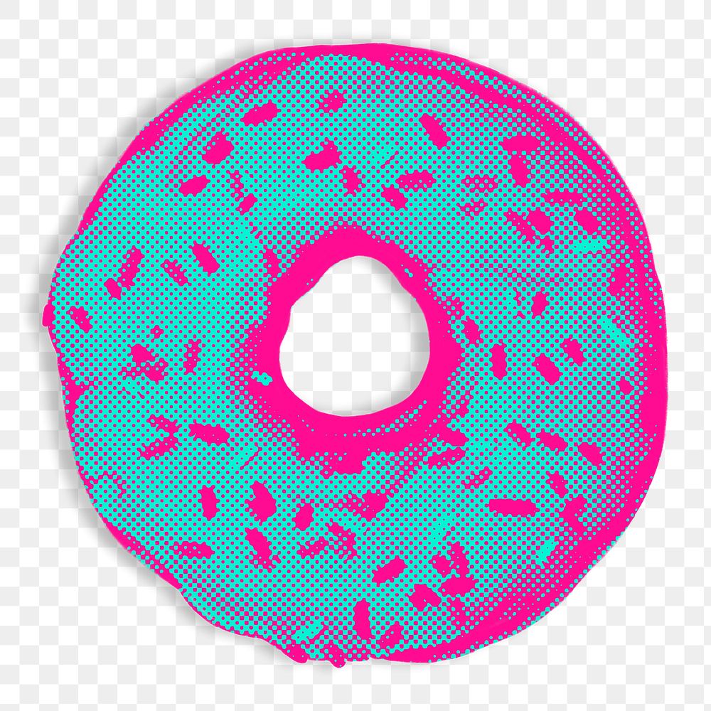 Neon pink donut with sprinkles layer