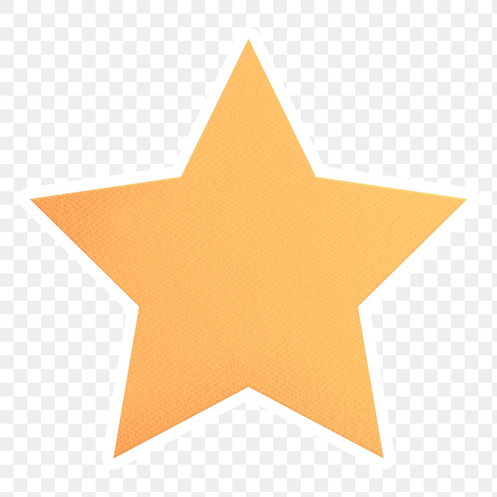 Yellow paper star shaped sticker design element