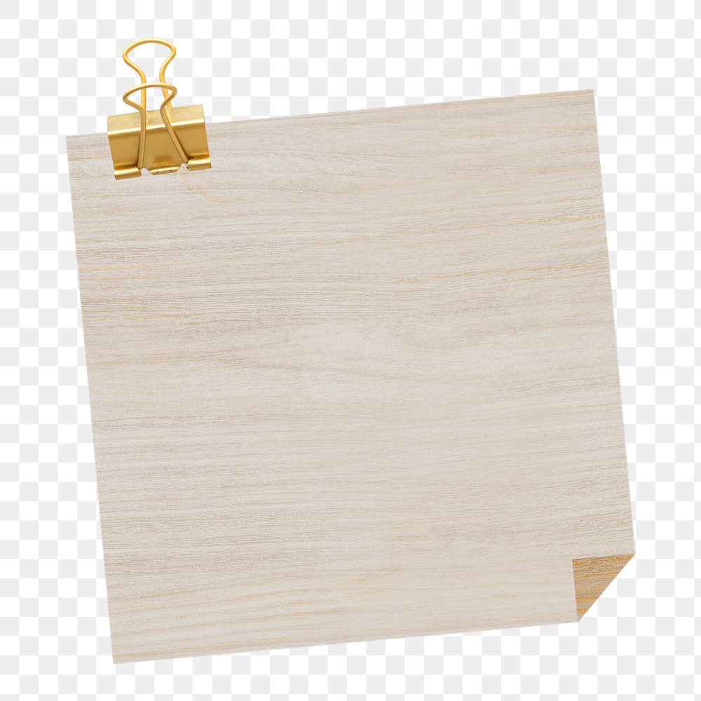 Birch wood patterned note with binder clip