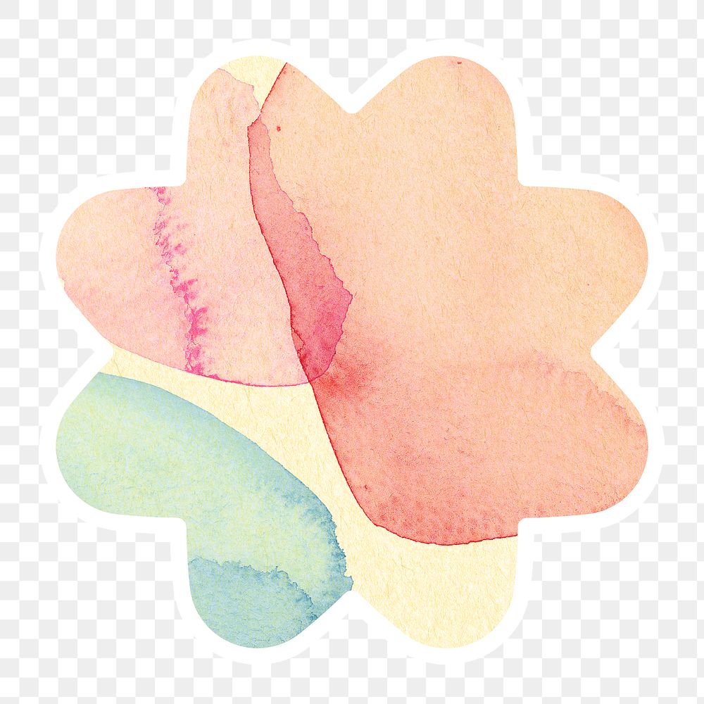 Colorful flower shaped badge design element
