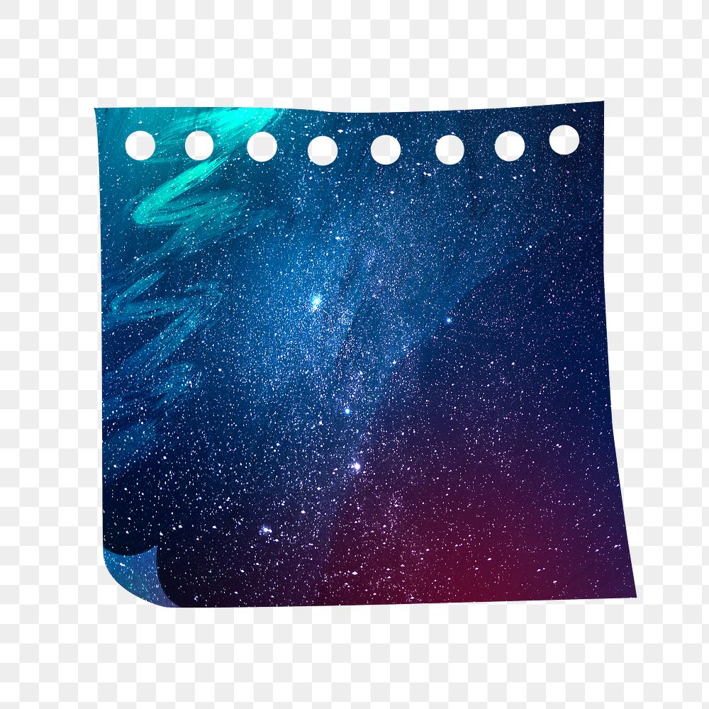 Galaxy patterned paper note design element