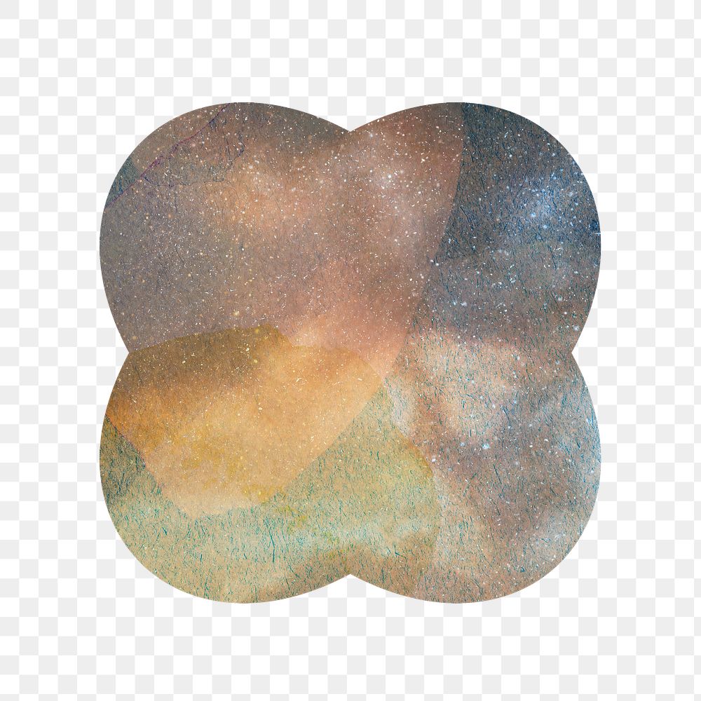 Galaxy patterned round badge design element 