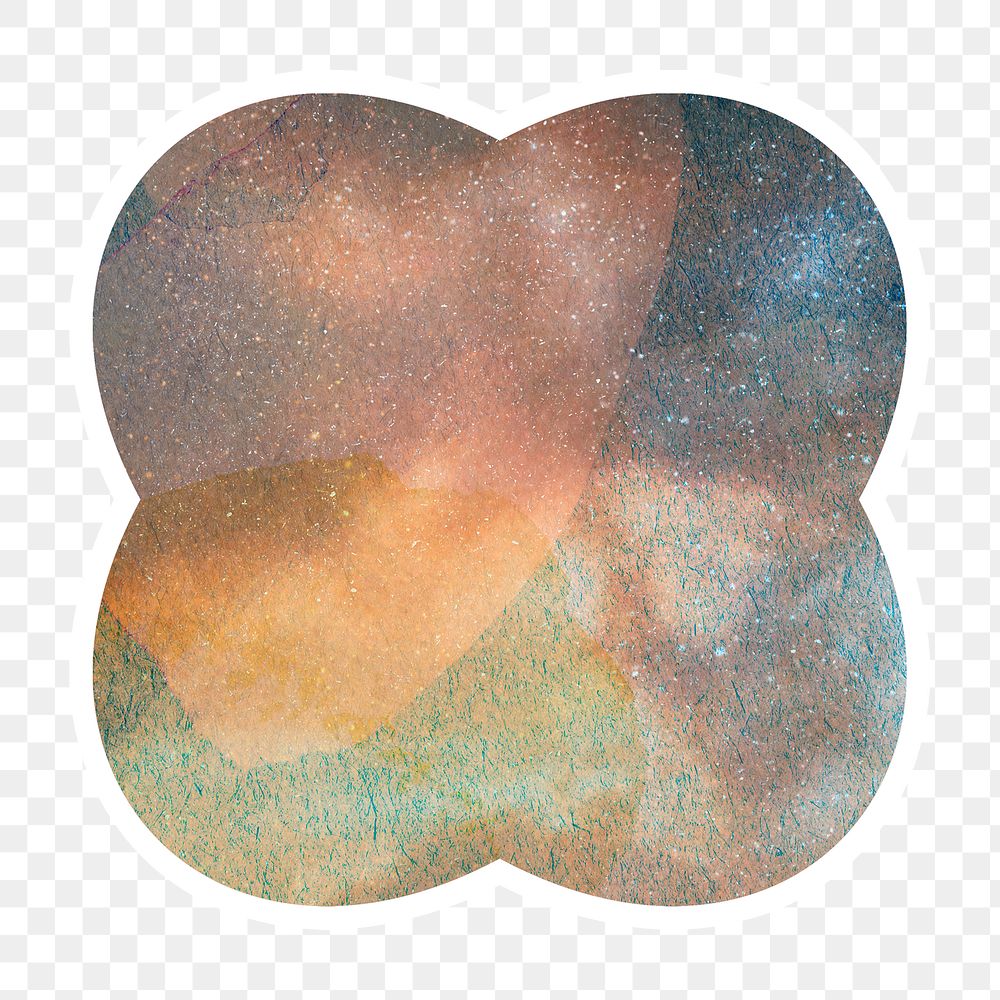 Galaxy patterned round badge design element 