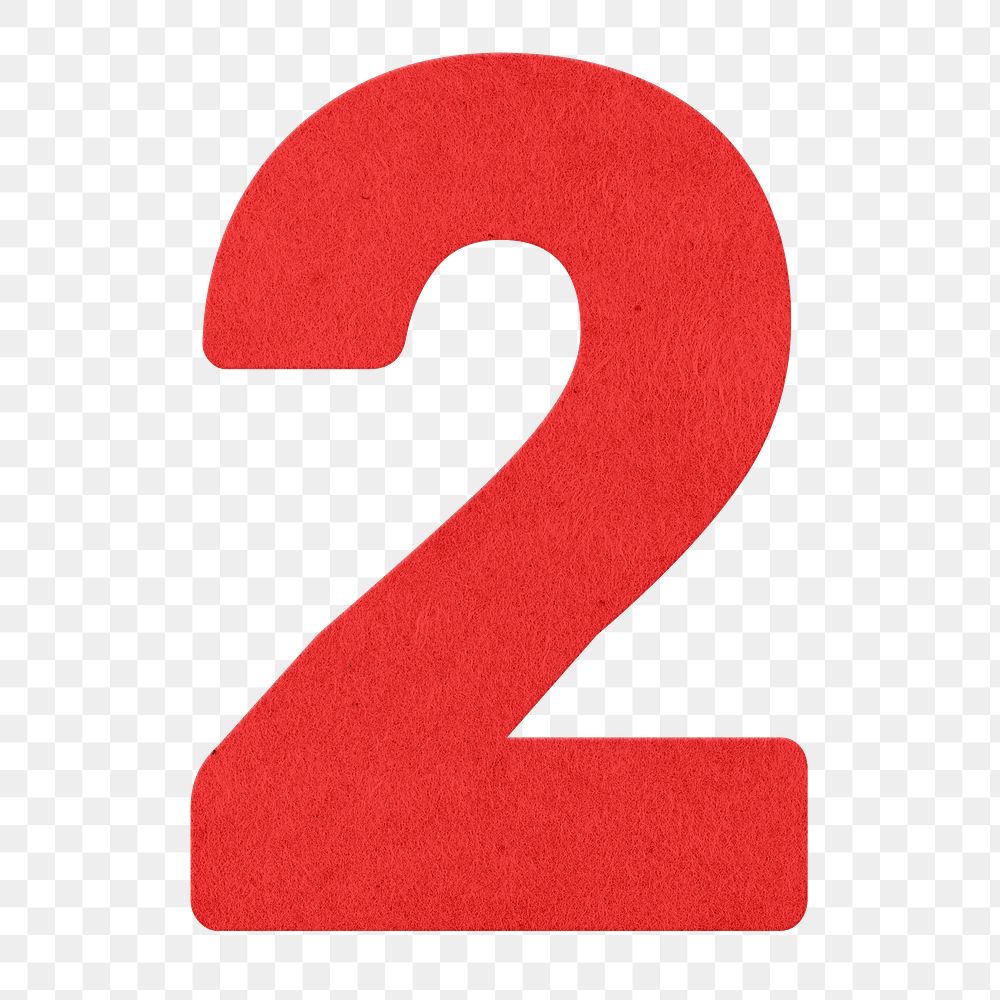 Red number two design element