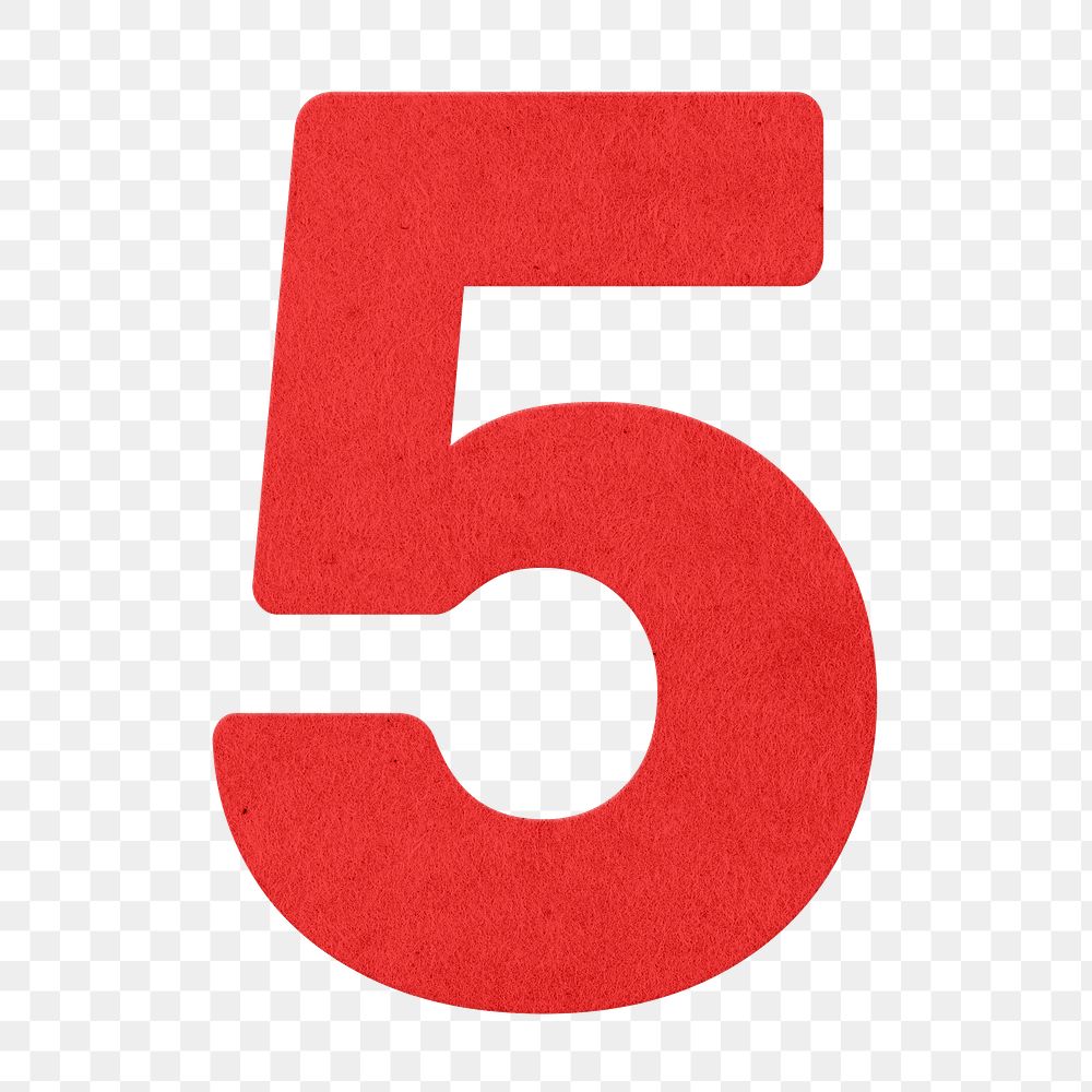 Red number five design element