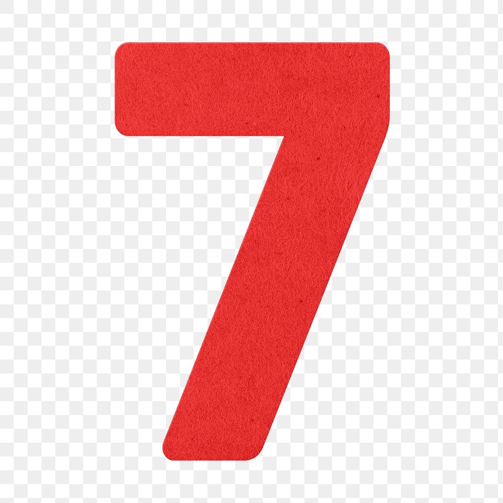 Red number seven  design element
