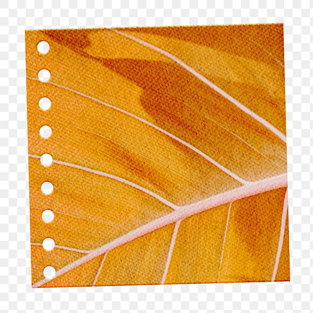 Yellow leaf patterned notepaper design element