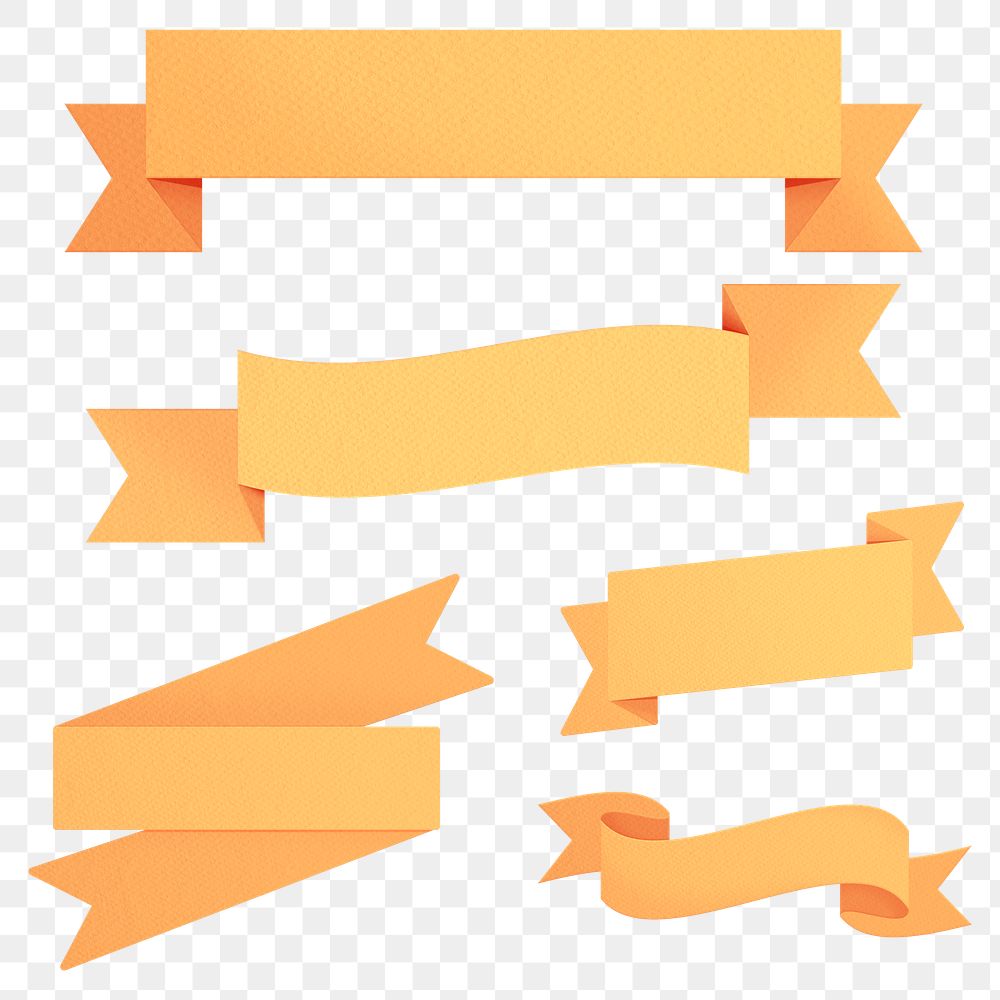 Marigold yellow ribbon banner set design element