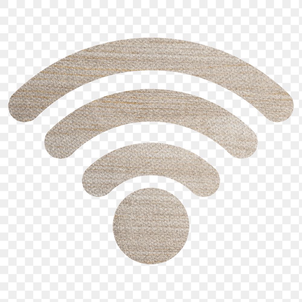 Beige wood wifi icon design element