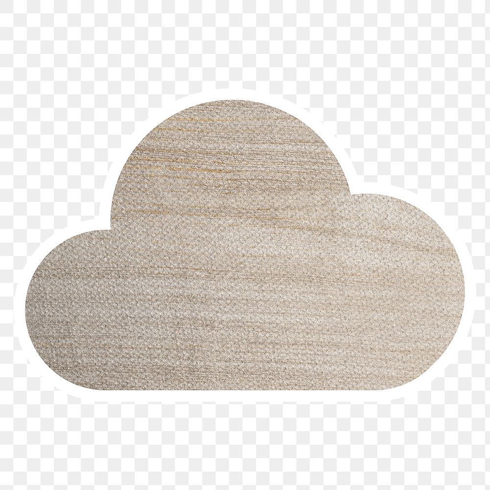 Beige cloud network sticker with white border design element
