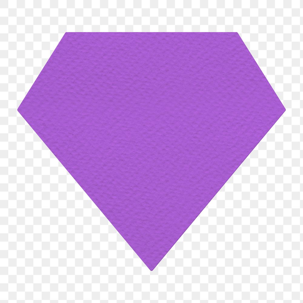 Purple textured paper diamond shaped sticker design element
