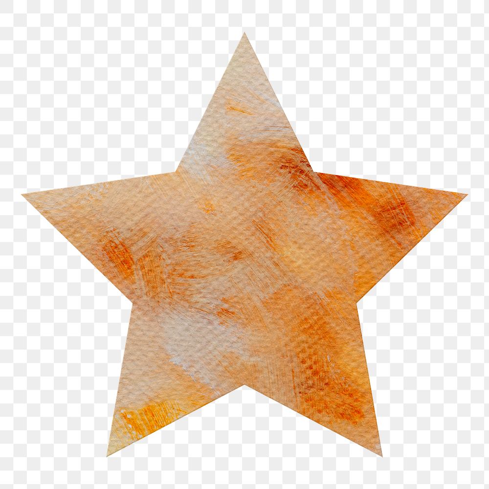 Watercolor textured paper star sticker design element