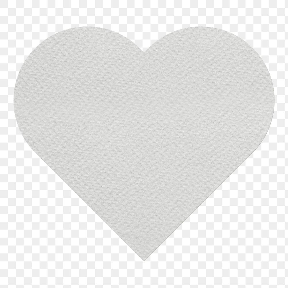 Gray textured paper heart shaped sticker design element