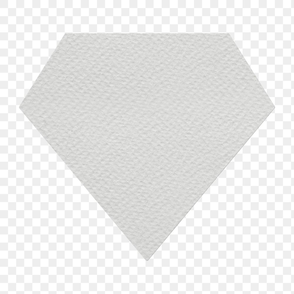 Gray textured paper diamond shaped sticker design element