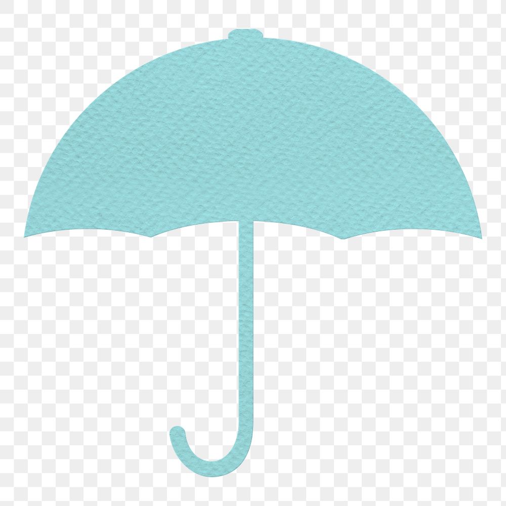 Blue textured paper umbrella sticker design element