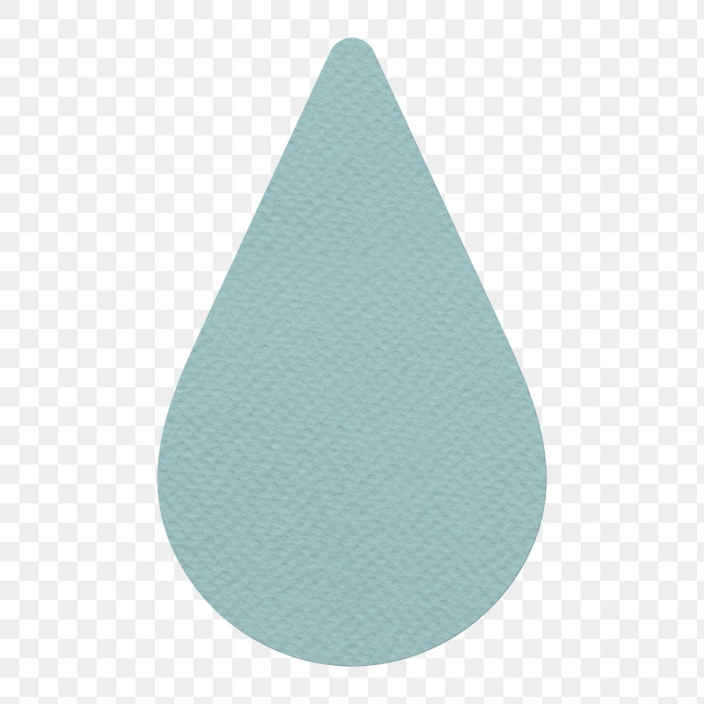 Blue textured paper water drop sticker design element