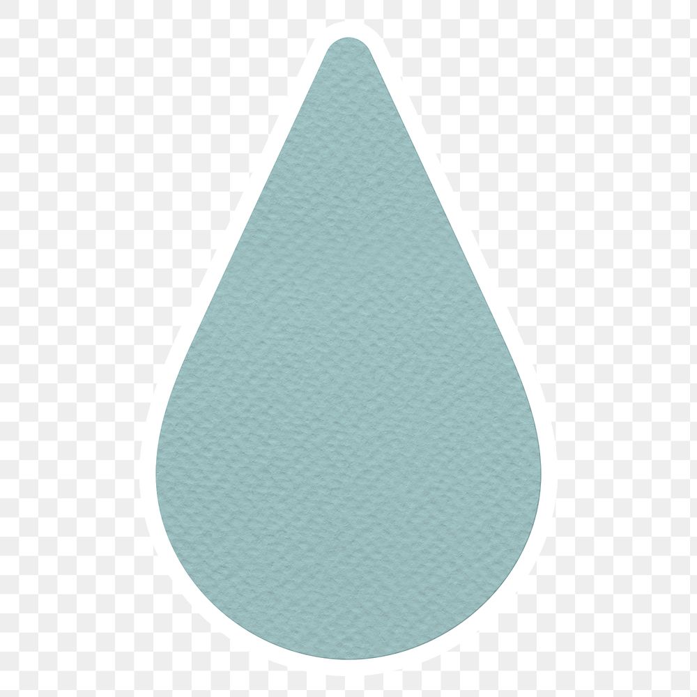 Blue textured paper water drop sticker design element