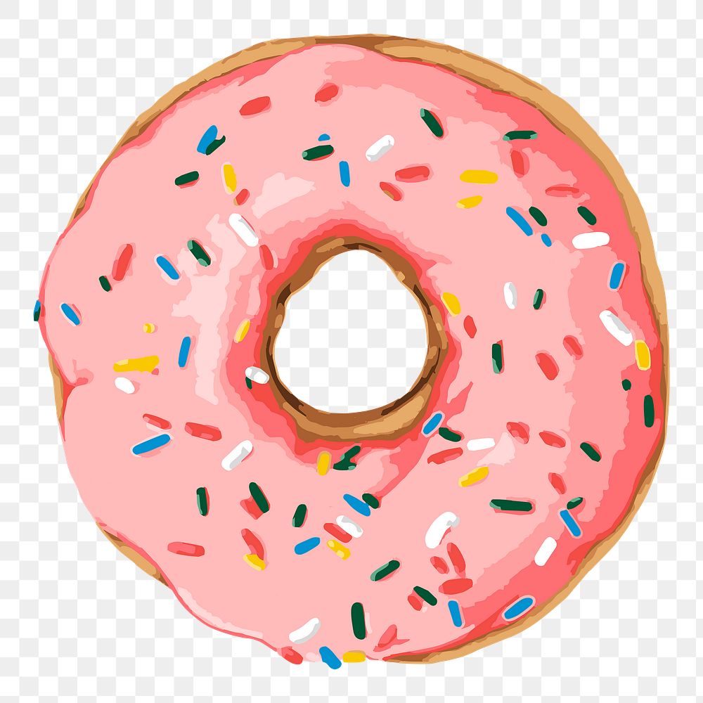 Vectorized pink glazed donut design element