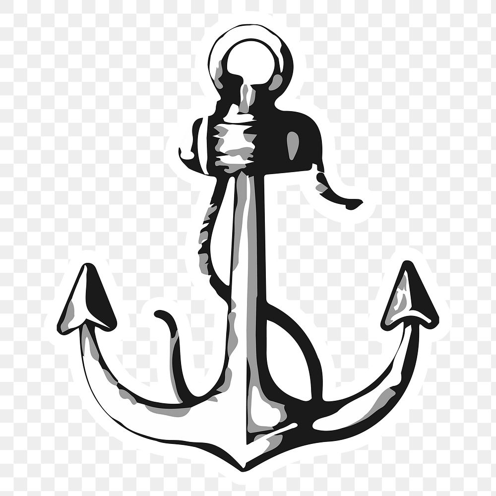Vectorized anchor sticker with a white border