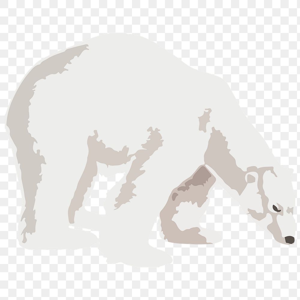Vectorized polar bear sticker overlay design element