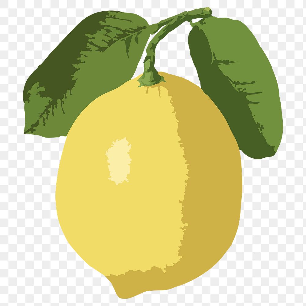 Vectorized yellow lemon sticker overlay design element