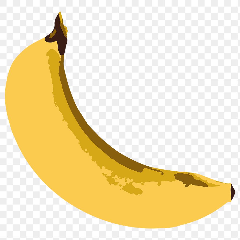 Vectorized banana fruit sticker overlay design element 