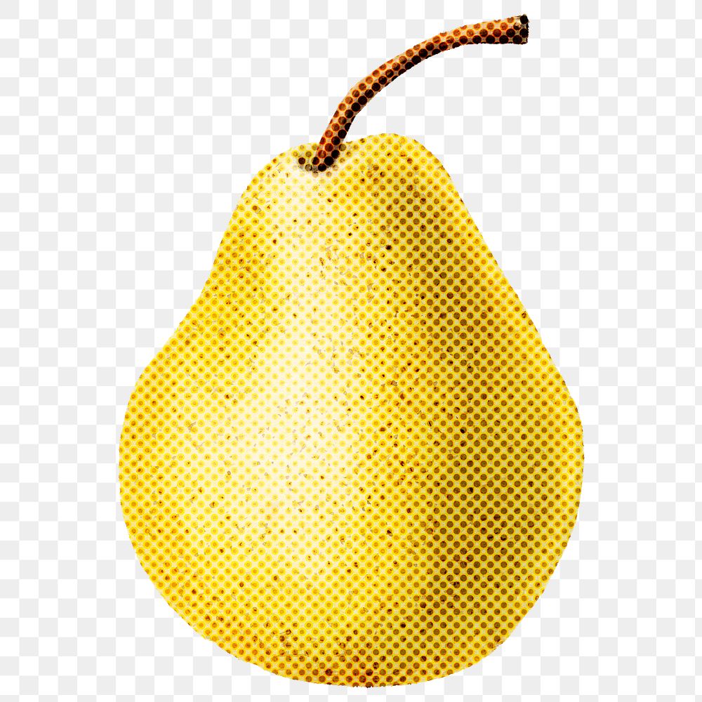 Halftone fresh pear sticker overlay