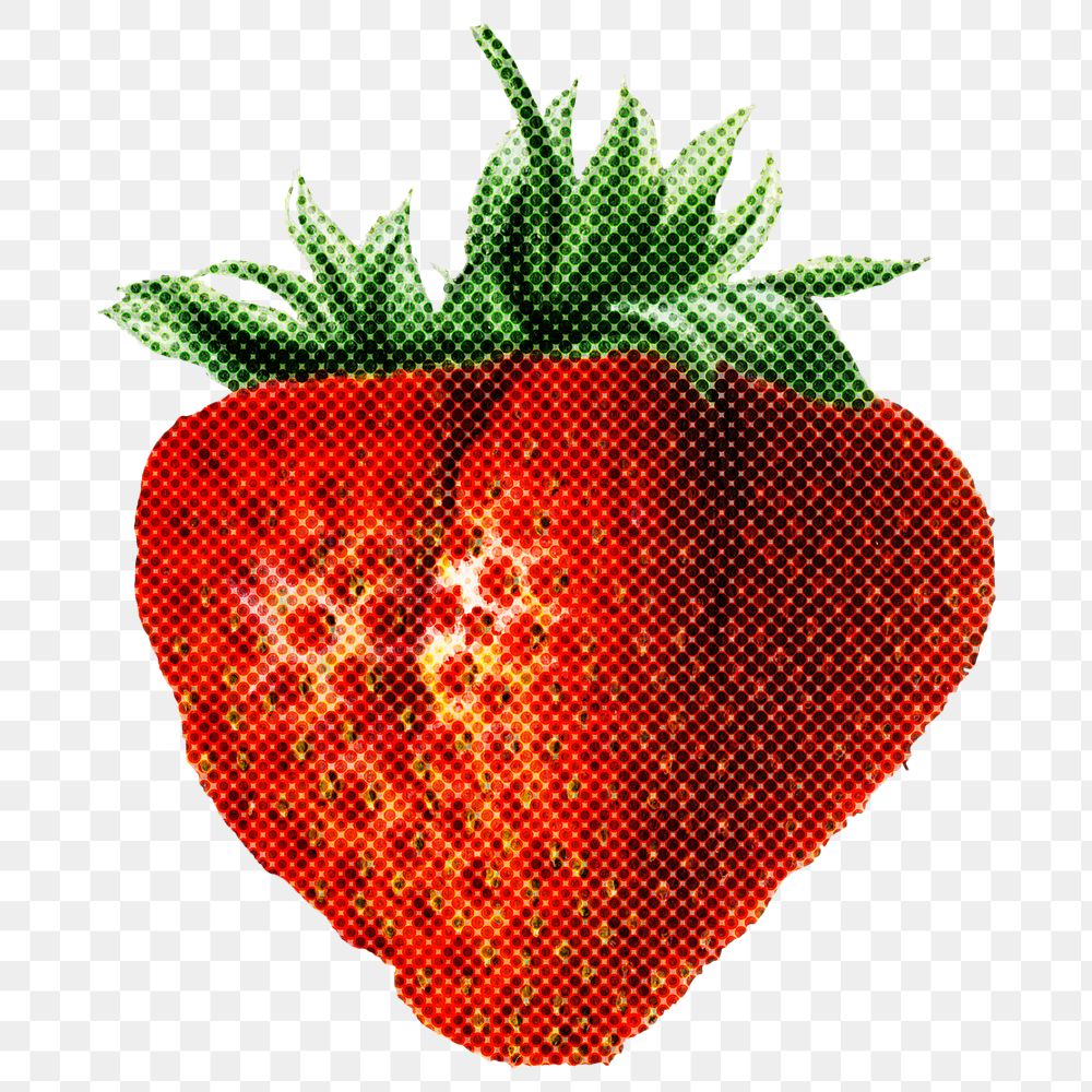 Halftone fresh strawberry design element 