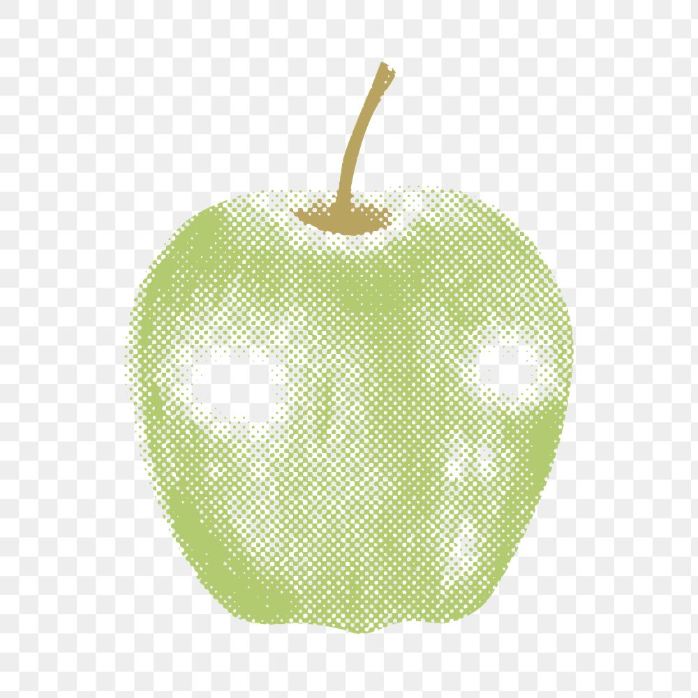 Halftone green apple design element 
