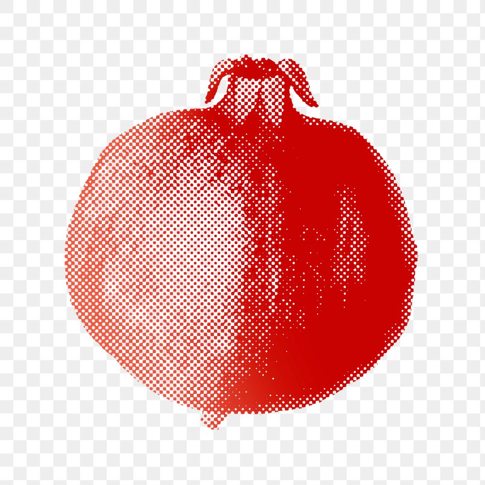 Halftone pomegranate design element 
