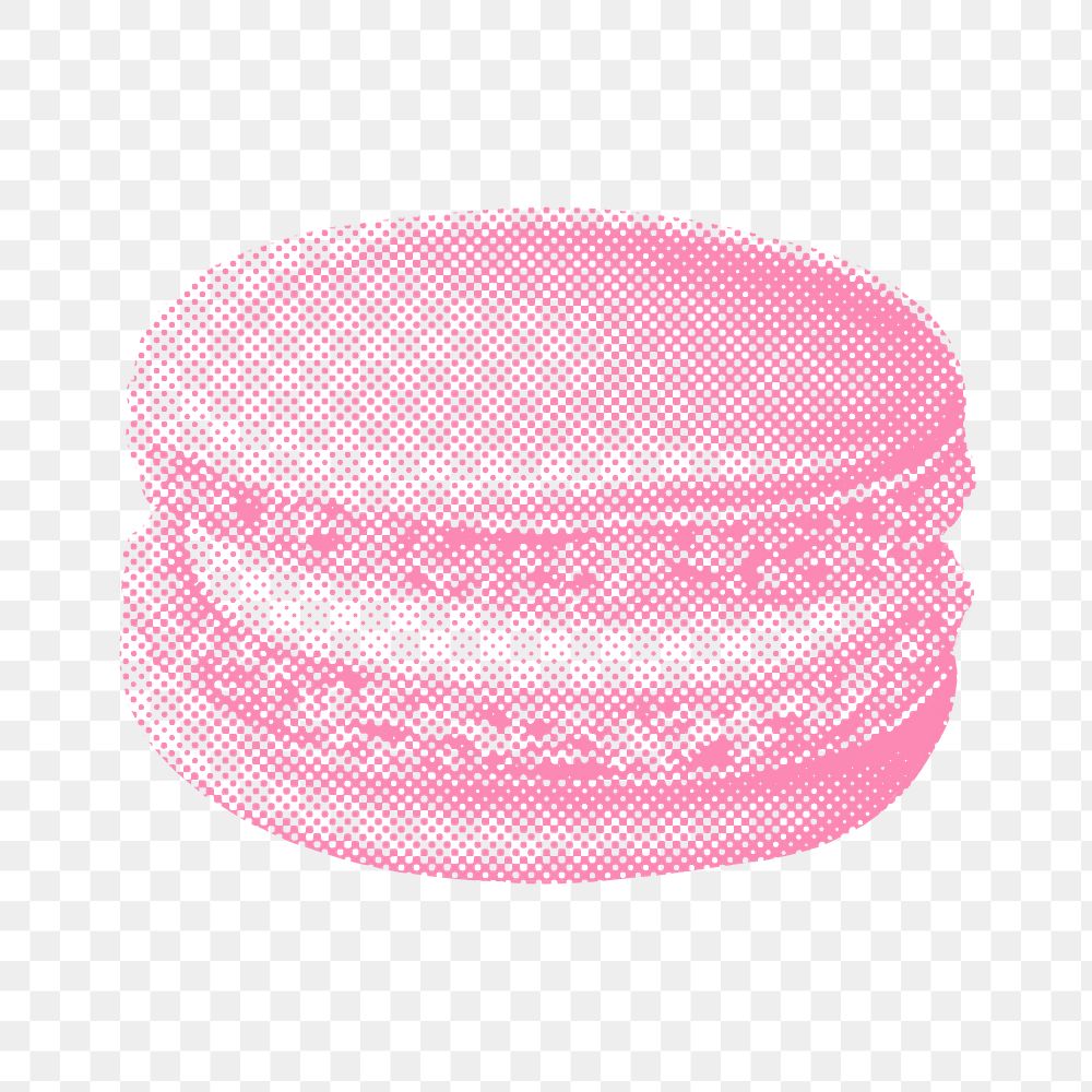 Halftone pink macaron design element 