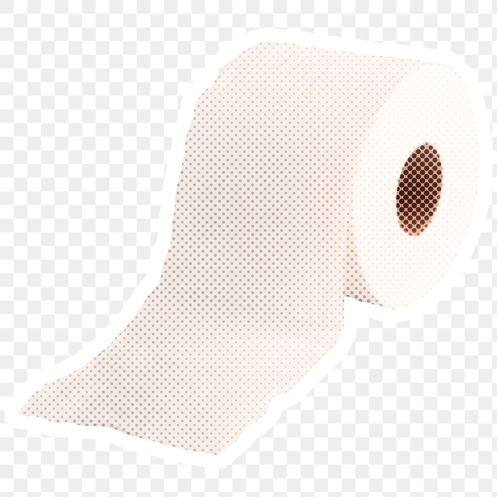 Halftone tissue paper sticker with a white border