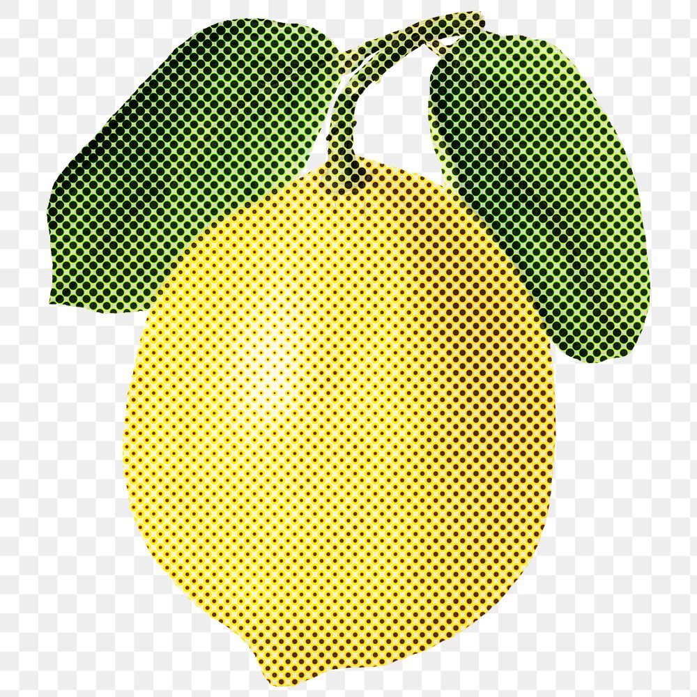 Halftone lemon sticker design element