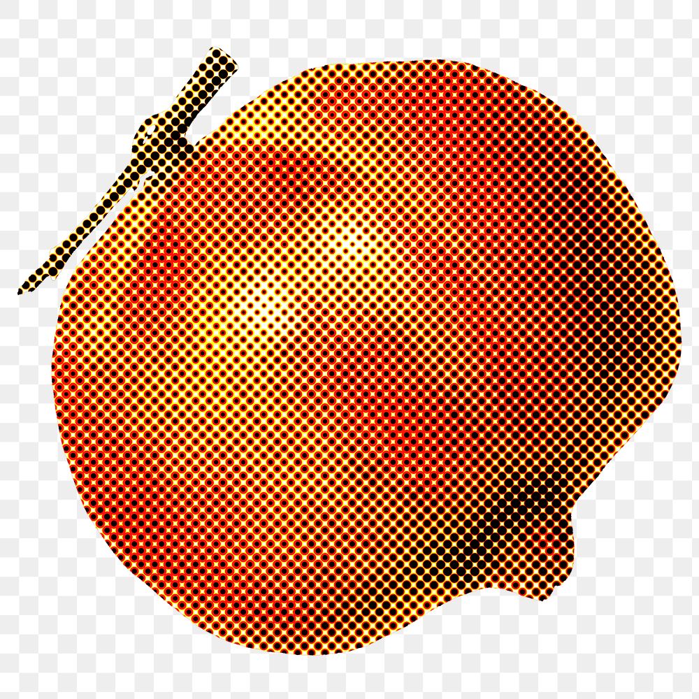 Halftone pomegranate sticker design element