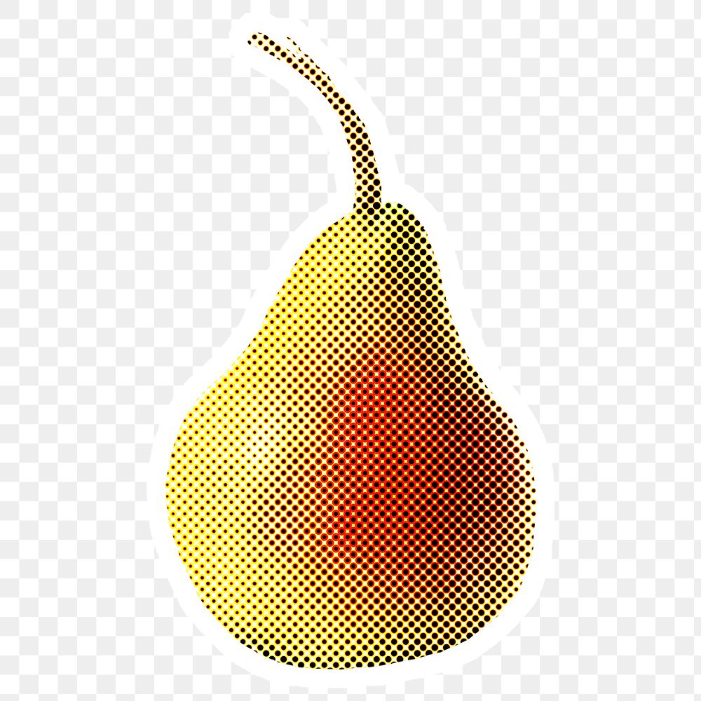 Halftone pear sticker  with a white border