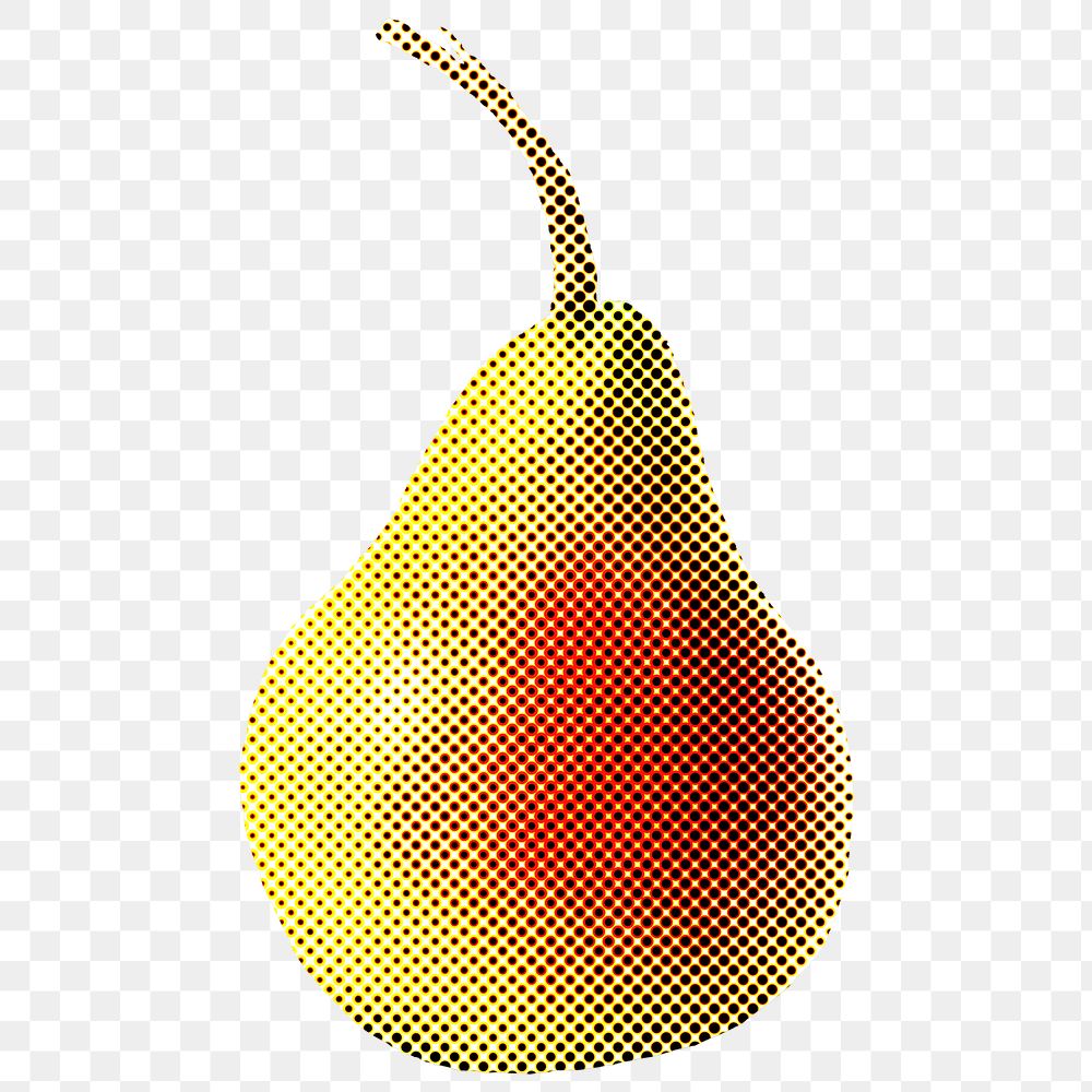 Halftone pear sticker design element