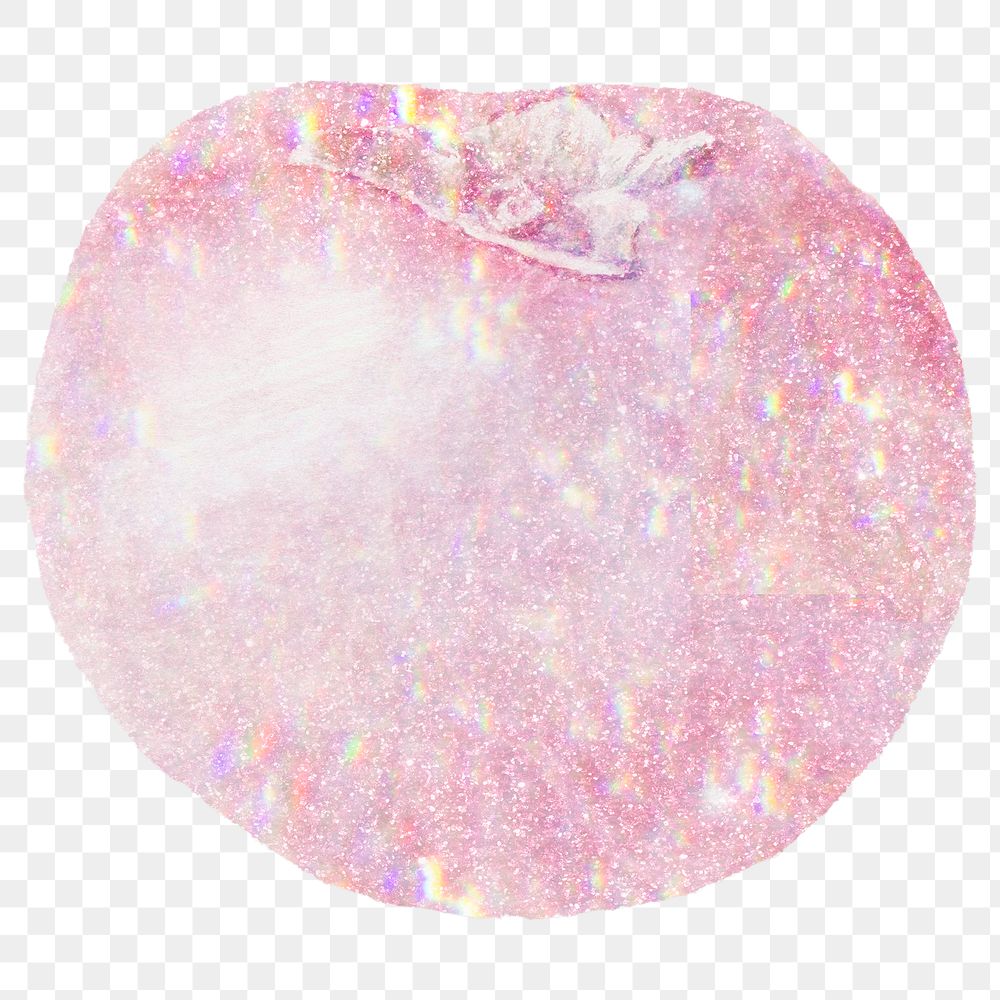 Sparkling pink persimmon holographic style design element