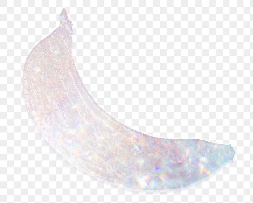Sparkling silver banana holographic style design element