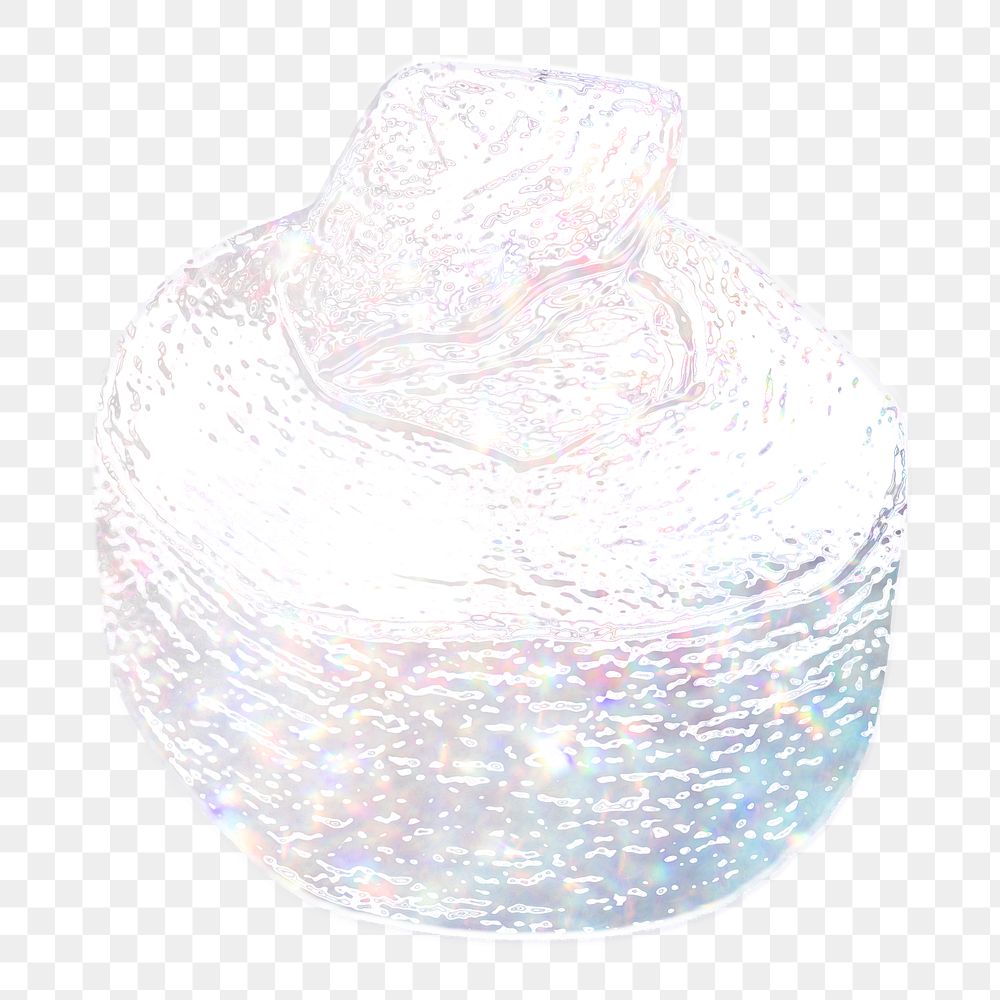 Sparkling silver coconut holographic style design element
