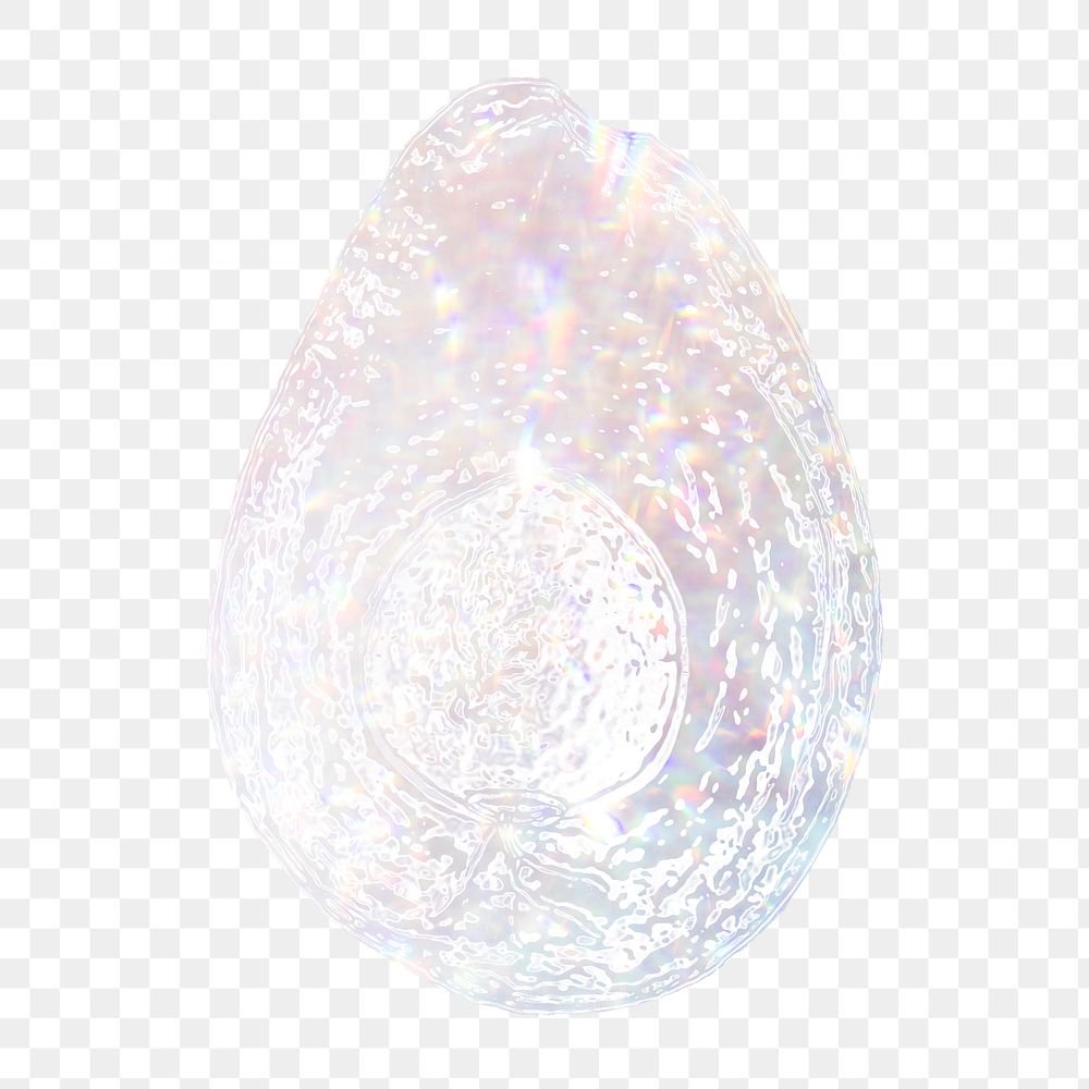 Sparkling silvery avocado holographic style design element